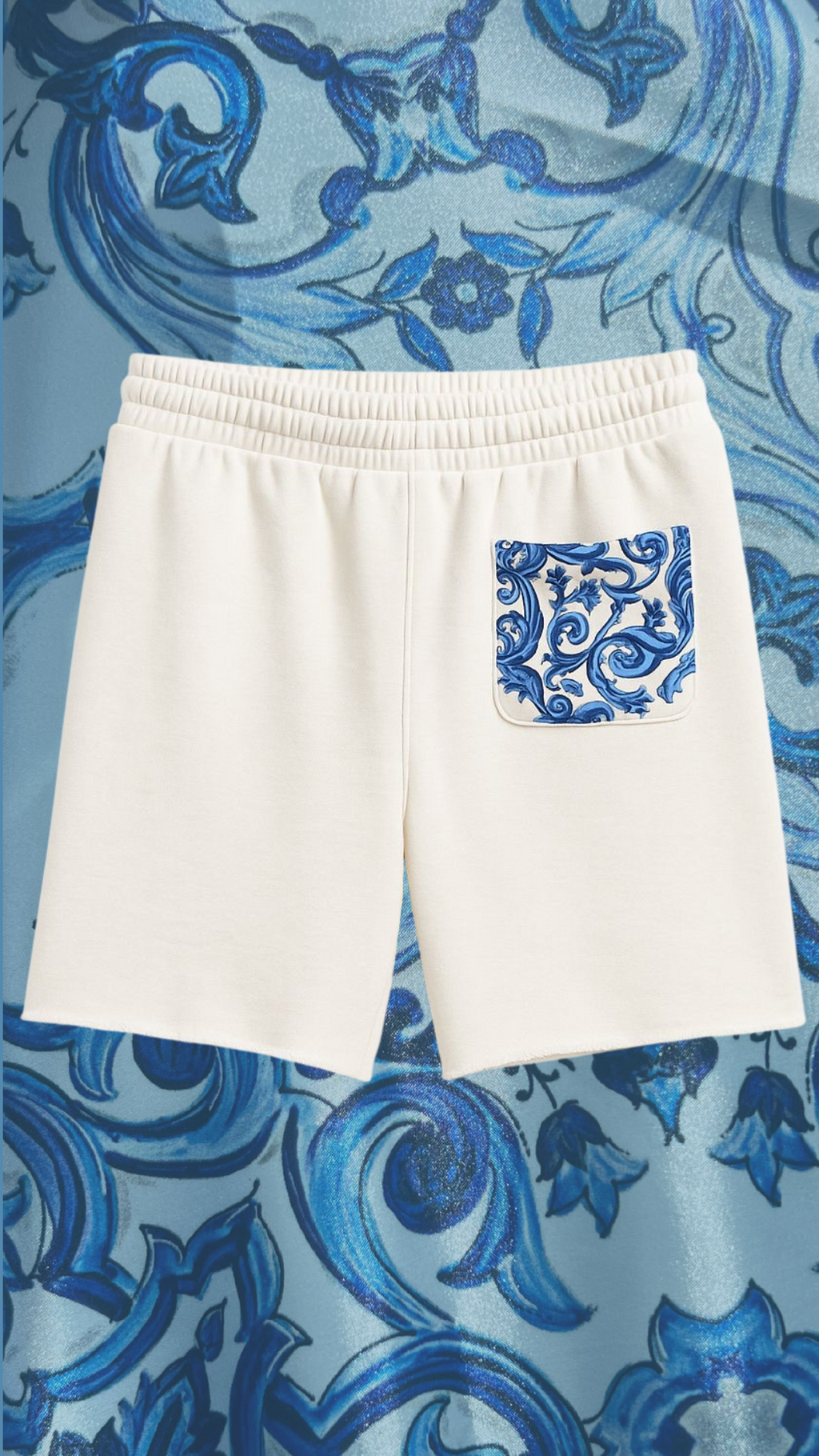 Pantaloni scurți albi „Azzuro”