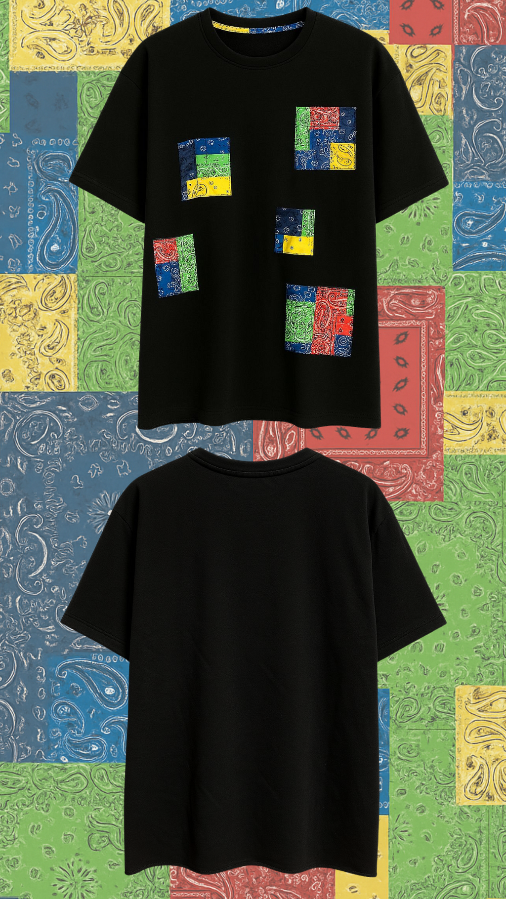 Tricou negru „Bandana”