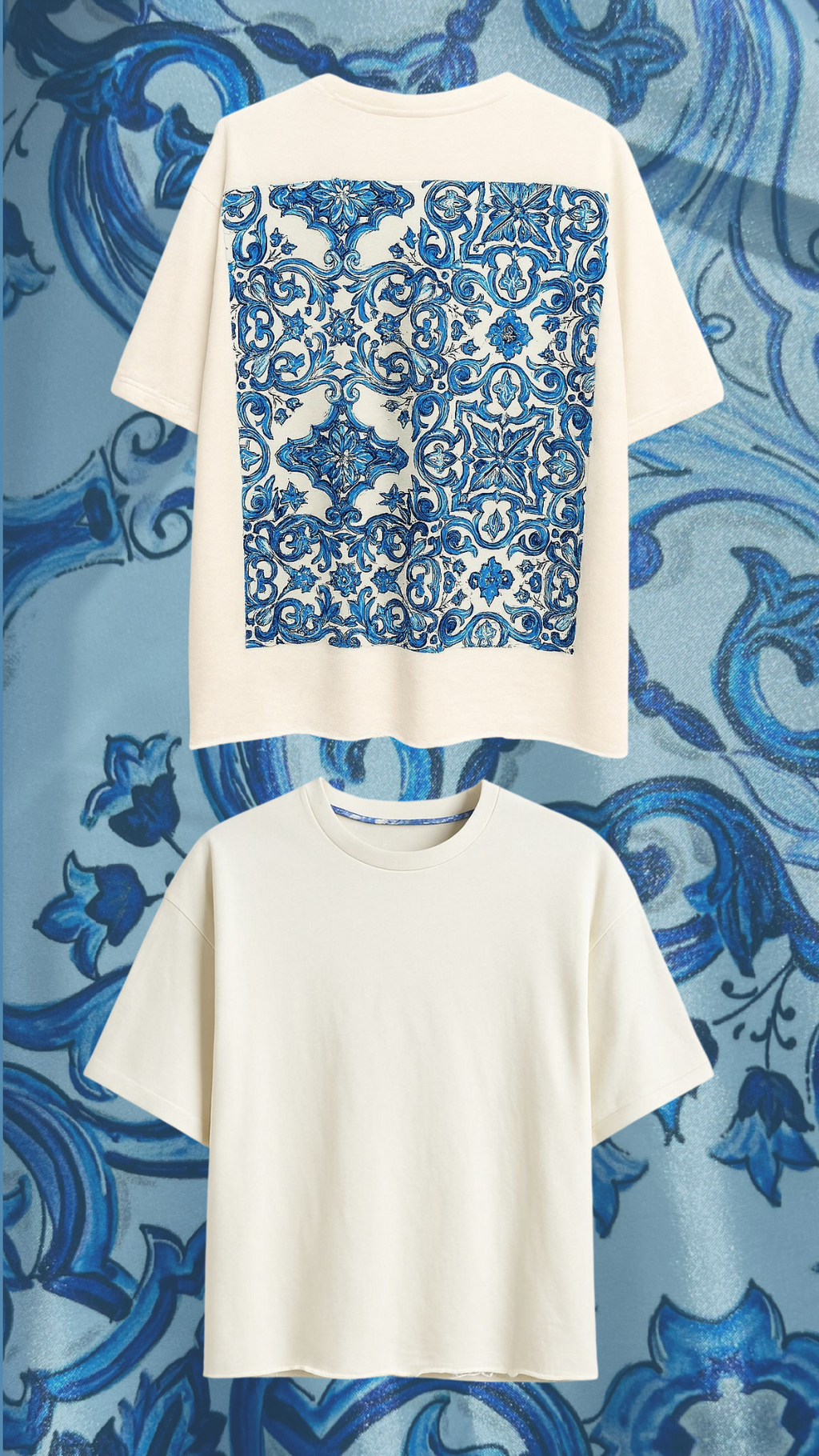 Tricou alb „Azzuro”