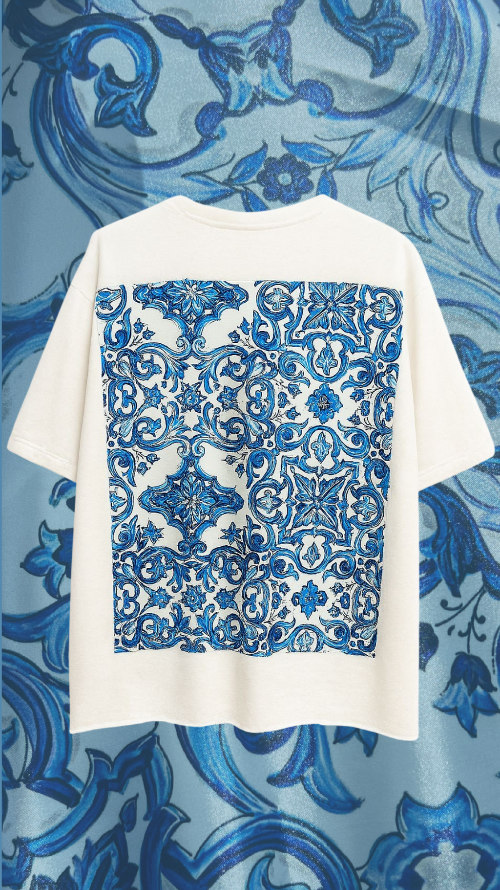 Tricou alb „Azzuro”