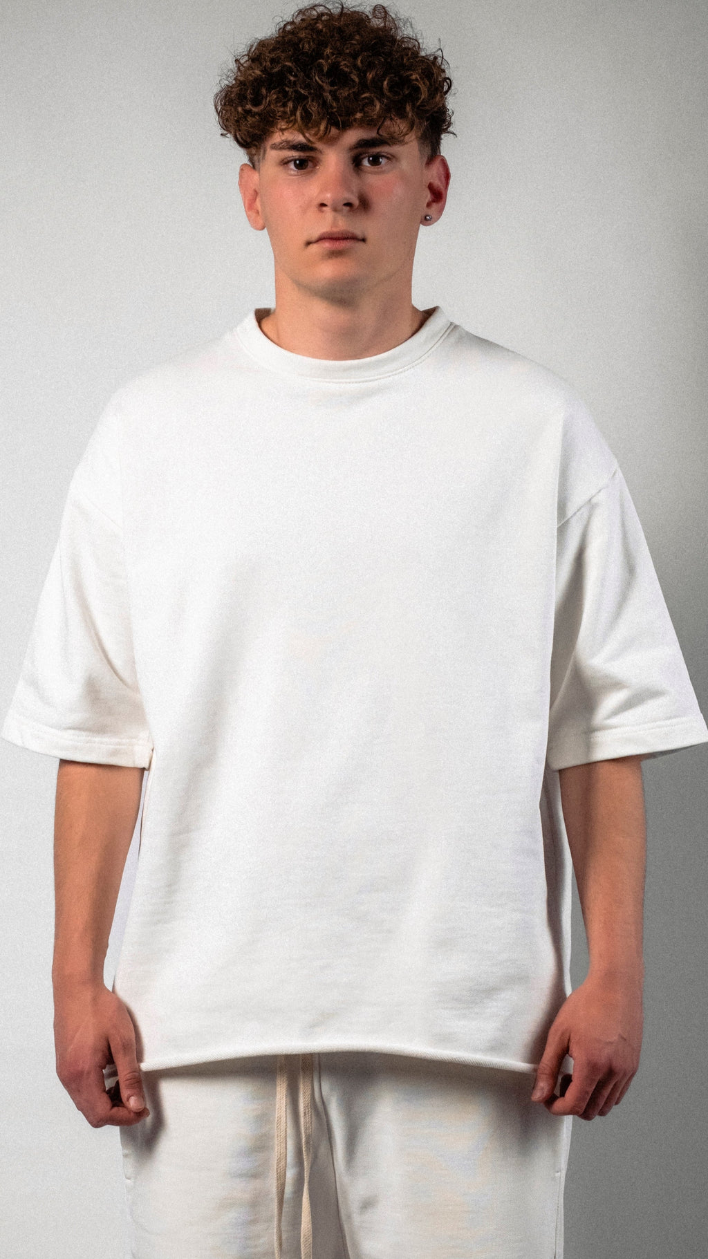 Tricou alb „Rolled”