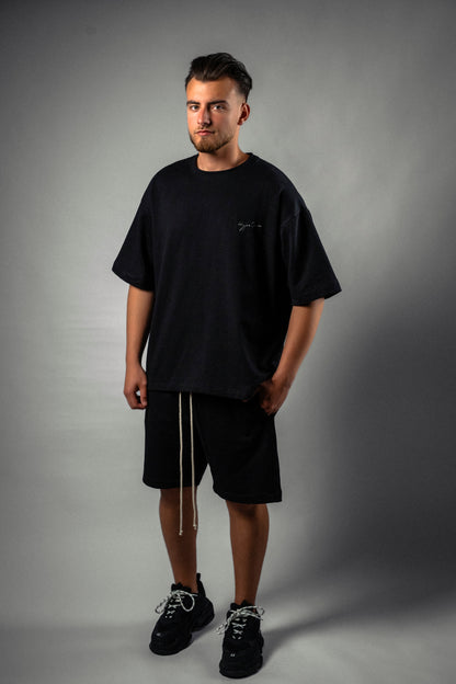 Tricou oversized negru „Summer Edition”